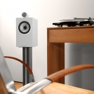 705 S2 Satin White on Stand with Record Player Detail