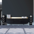 702 S2 Gloss Black with Rotel RA-1572 Right - Grilles Off
