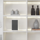 706 S2 Satin White Bookshelf - Grille On