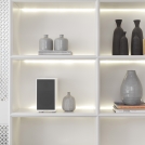 707 S2 Satin White Bookshelf - Grille On