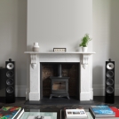 702 S2 Gloss Black with RA-1572 Fireplace Grilles Off