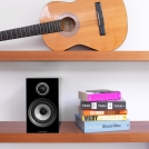 707 S2 Gloss Black Bookshelf with Guitar