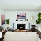 600 Series Matte White Grille On Home Theatre Lifestyle