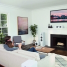 600 Series Matte White Home Theatre Couple Lifestyle 2